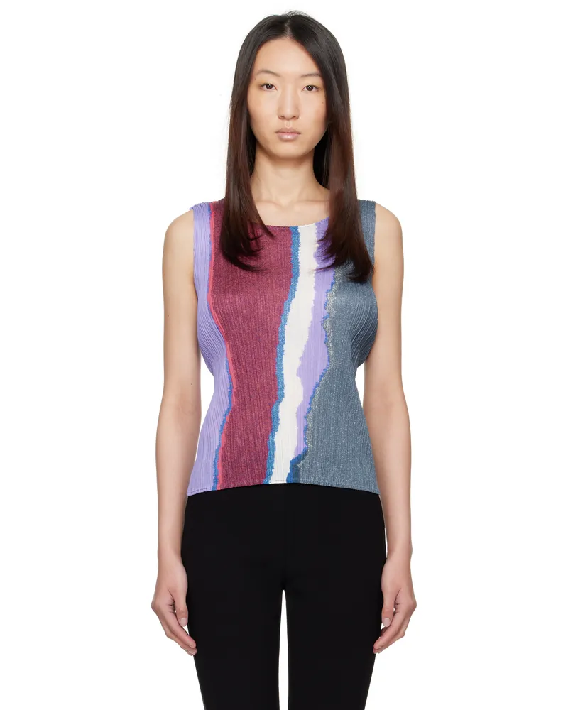 Issey Miyake Blue May Grainy Colors Tank Top 19