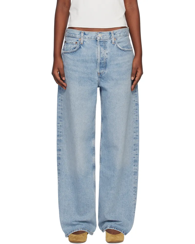 AGOLDE Blue Low Slung Baggy 30.5 Jeans Force