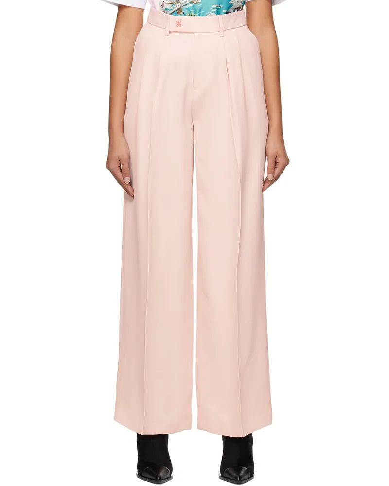 Amiri Pink Double Pleated Trousers Pink