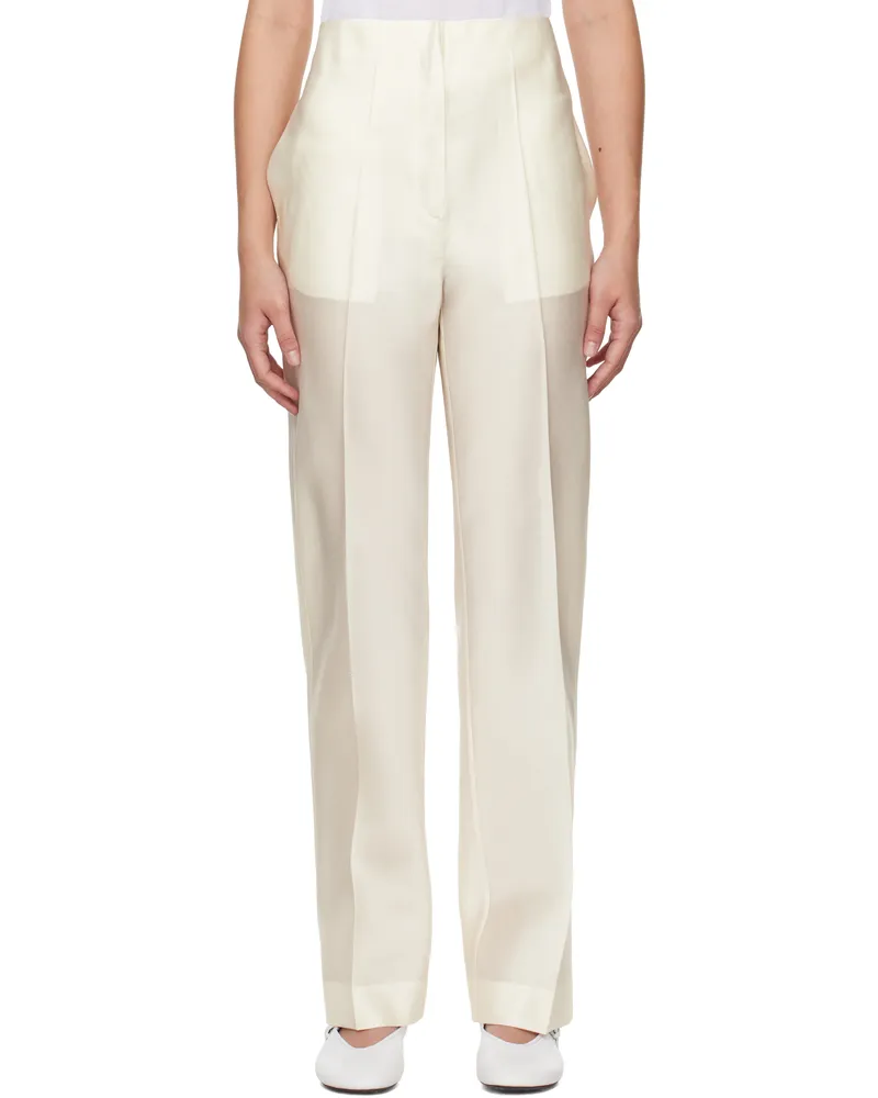 GIA STUDIOS Off-White Gala Trousers Cream