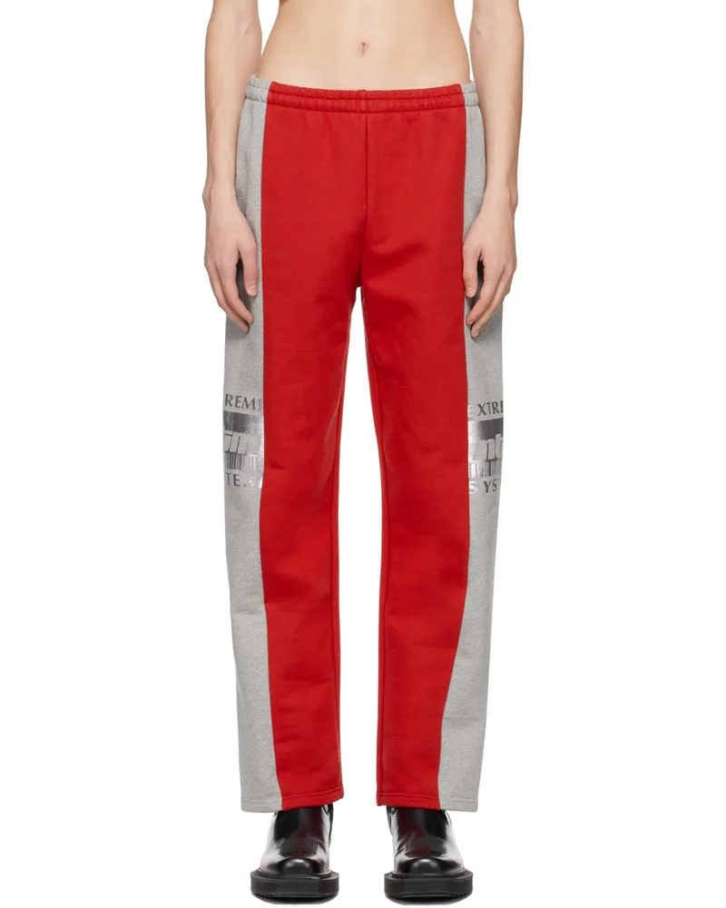 VTMNTS Red & Gray 'Extreme System' Lounge Pants Red