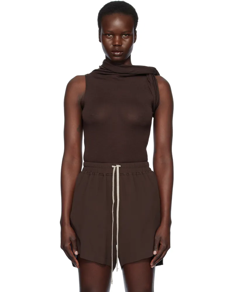 Rick Owens Brown Hollywood Banded Tank Top 14