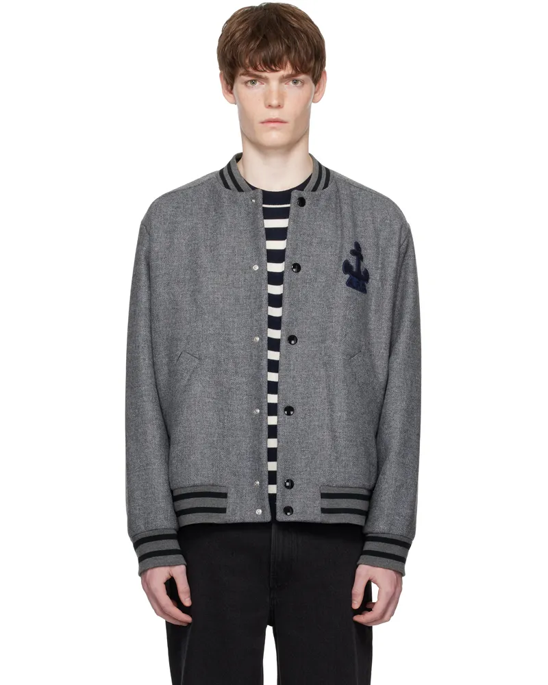 A.P.C. Gray Micka Bomber Jacket Pla