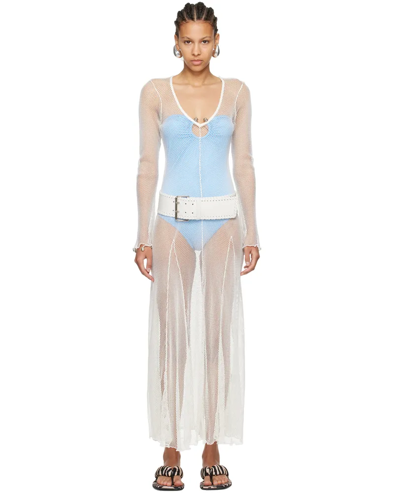 GIMAGUAS Off-White Rete Maxi Dress Ecru