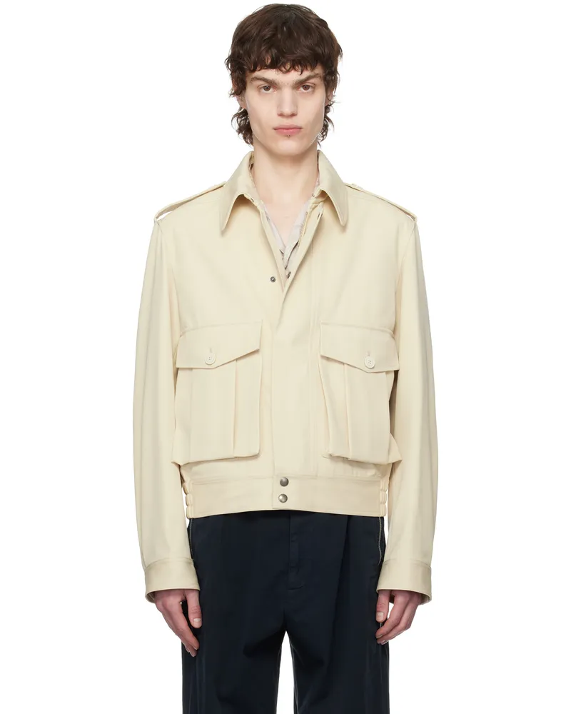 Dries van Noten Beige Wool Gabardine Jacket 100