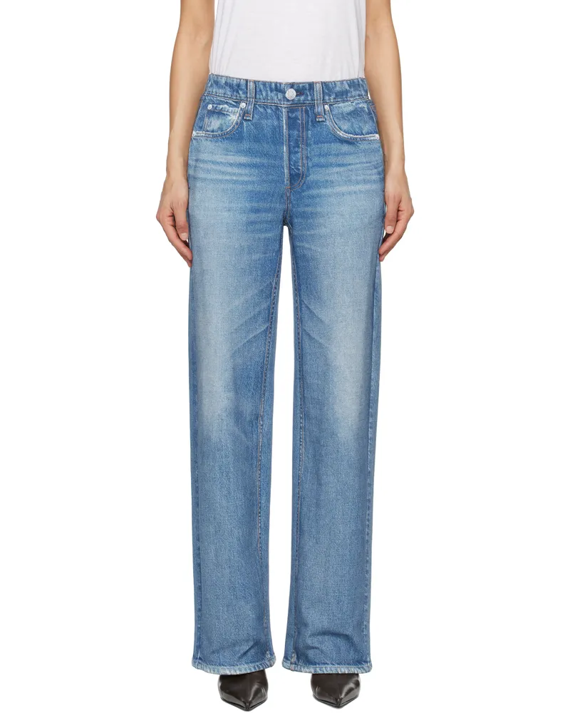 Rag & Bone Blue Miramar Terry Wide-Leg Sweatpants Franklin