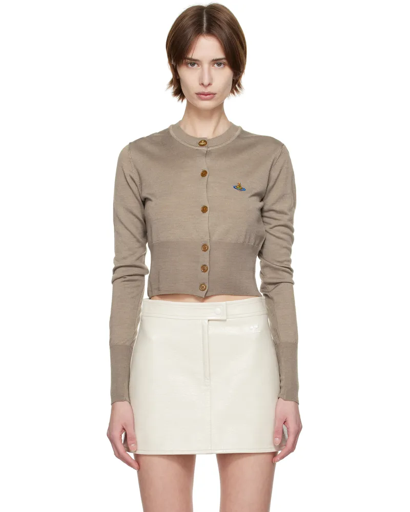 Vivienne Westwood Taupe Bea Cropped Cardigan C403