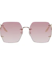 Gucci Rose Gold Geometric Sunglasses Gold