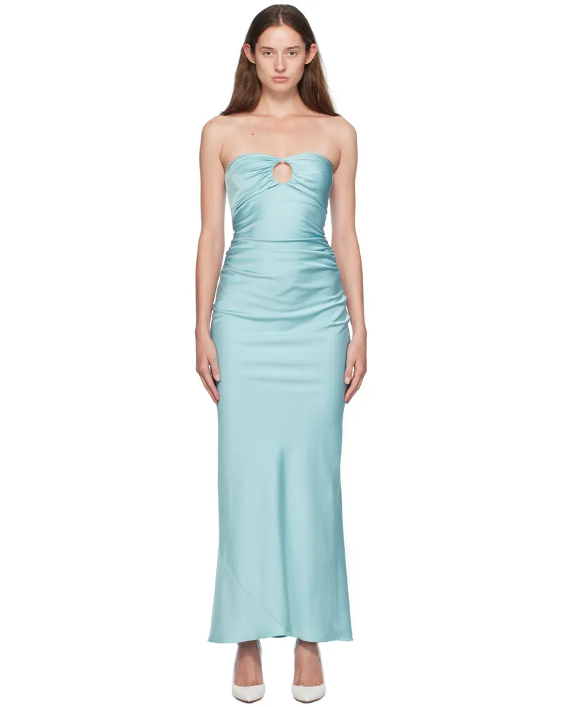 bec & bridge Blue Emilia Strapless Maxi Dress Duck