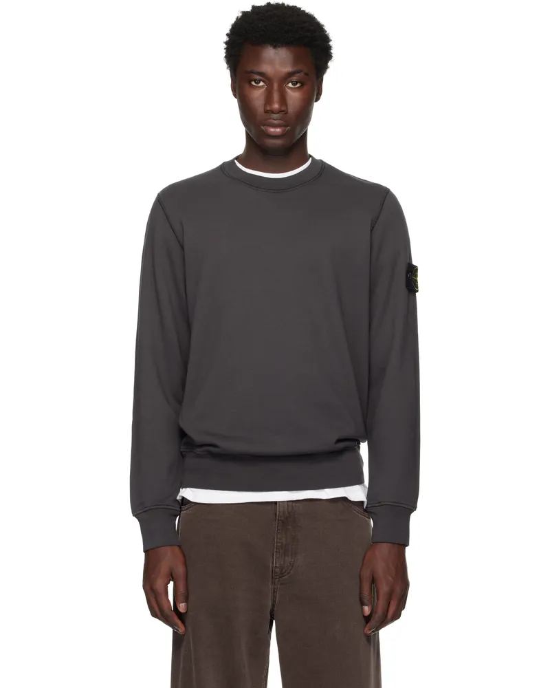 Stone Island Gray 6100044 Organic Cotton Fleece Sweatshirt V0062