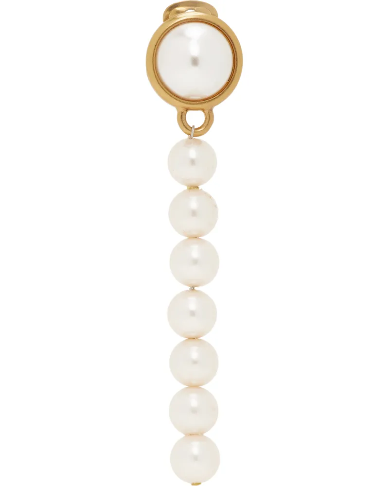 Moschino Gold & White Faux-Pearl Single Earring Multi