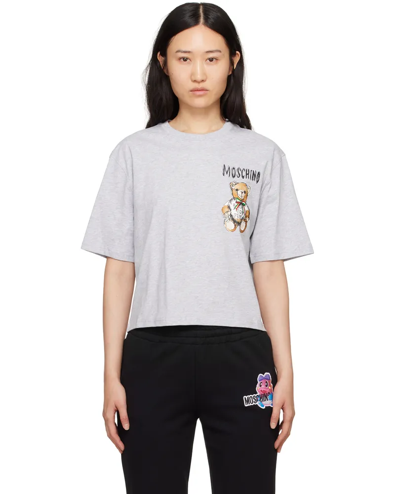Moschino Gray Archive Teddy Bear T-Shirt V1485