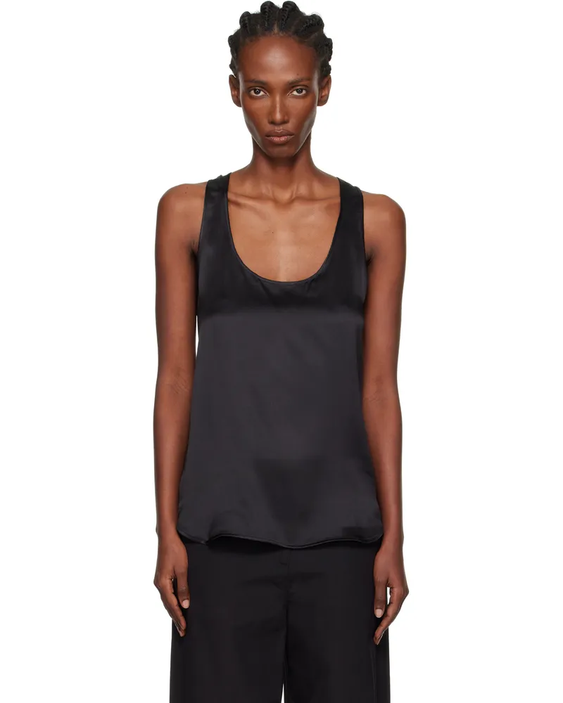 WARDROBE.NYC Black Silk Tank Top Black