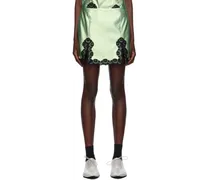 Green Metallic Faux-Leather Miniskirt