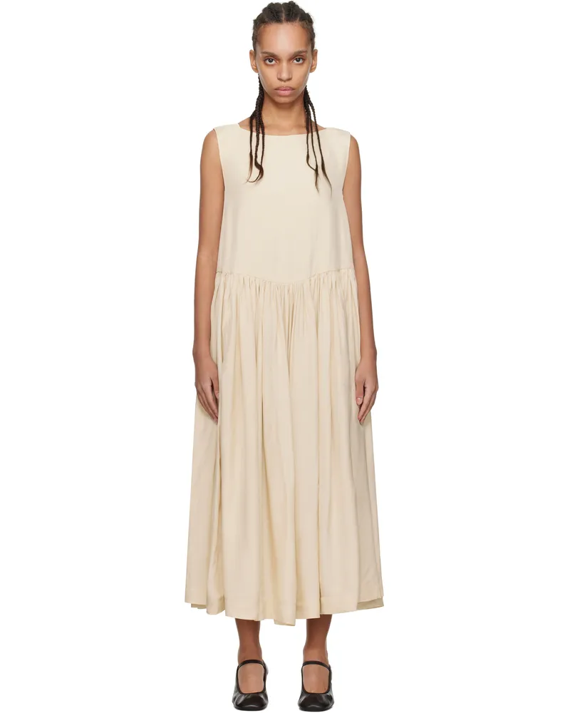 Casey Casey Beige Pomme Midi Dress Cream