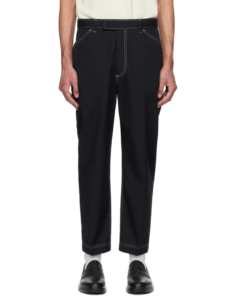 Thom Browne Navy Typewriter Cloth Tapered Chino Trousers 415