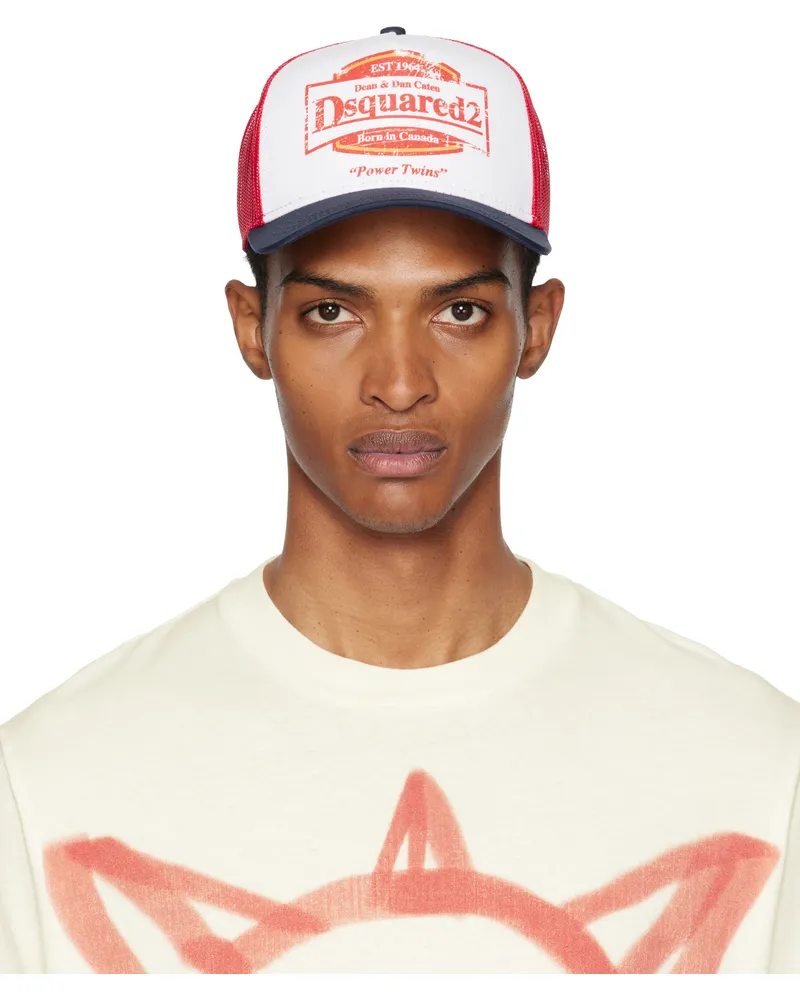 Dsquared2 White & Red Logo Baseball Cap White+red+navy