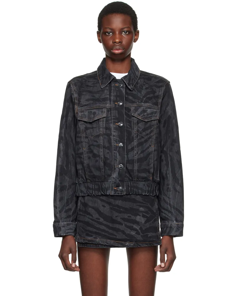 Ganni Black Lazer Denim Jacket 099