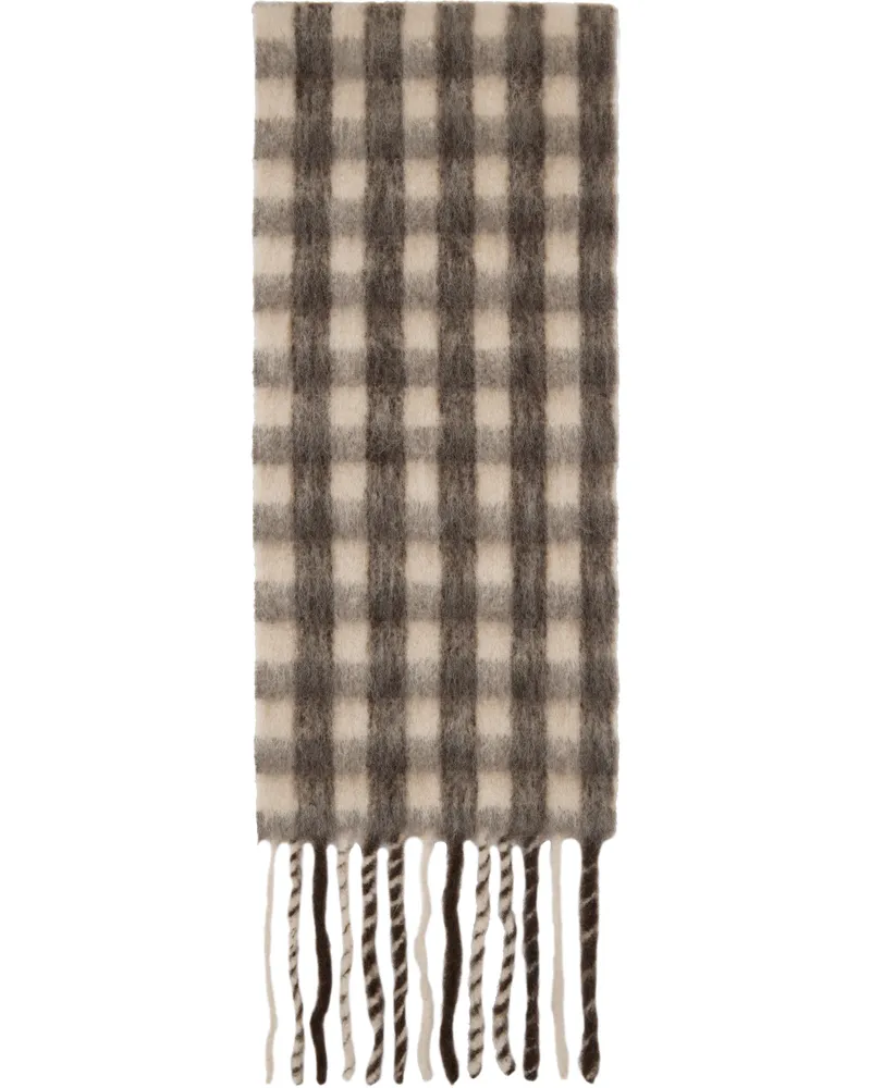 Holzweiler Brown & Beige Aster Check Scarf Brown