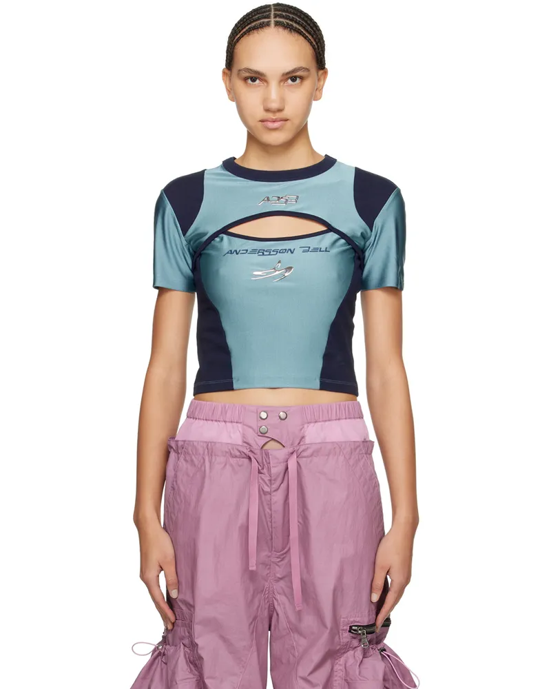 Andersson Bell Blue Essential Cutout Racing T-Shirt Blue