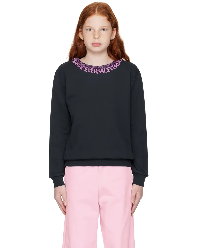 Versace Kids Navy Logo Sweatshirt 2u040-dark