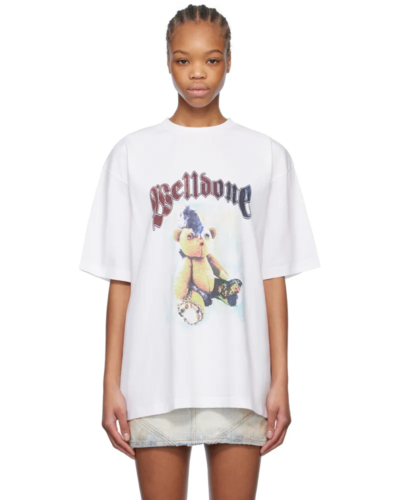 WE 11 DONE White Punk Teddy T-shirt White