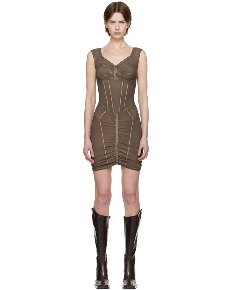 Charlotte Knowles Brown Ghost Minidress Brown