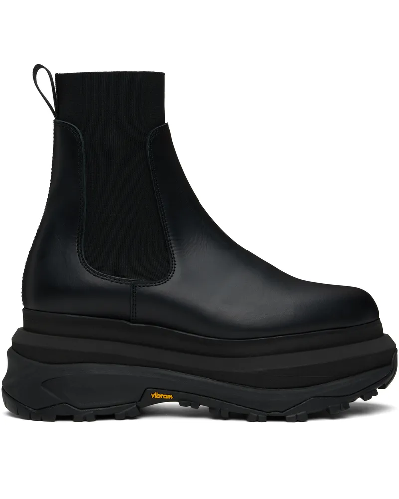 Sacai Black Leather Chelsea Boots 001