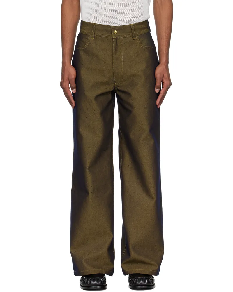 Stanley Raffington Navy & Yellow Two Tone Jeans Navy