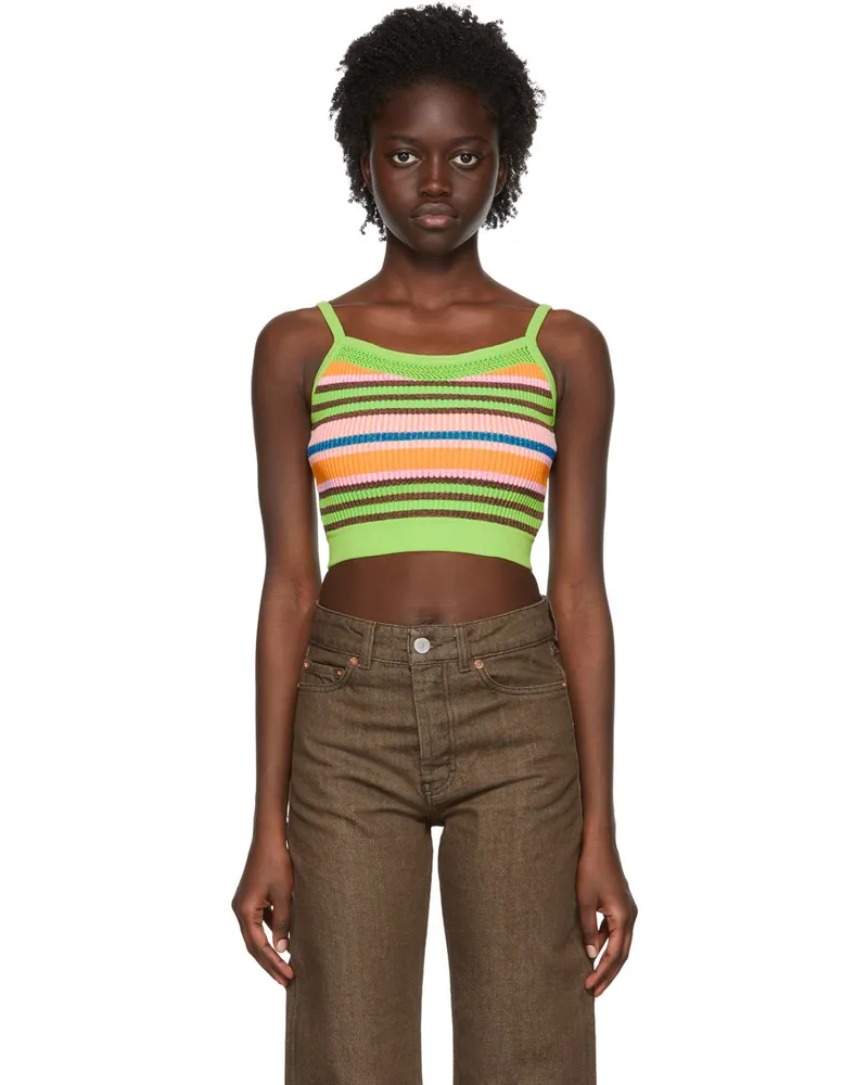 ARG Green Nylon Tank Top Multi