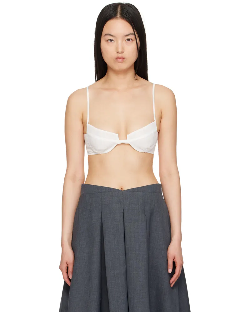 SHUSHU/TONG White Bow-Tie Bra Wh1000