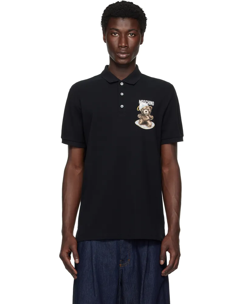 Moschino Black 'Moschino Teddy Bear' Polo Multi