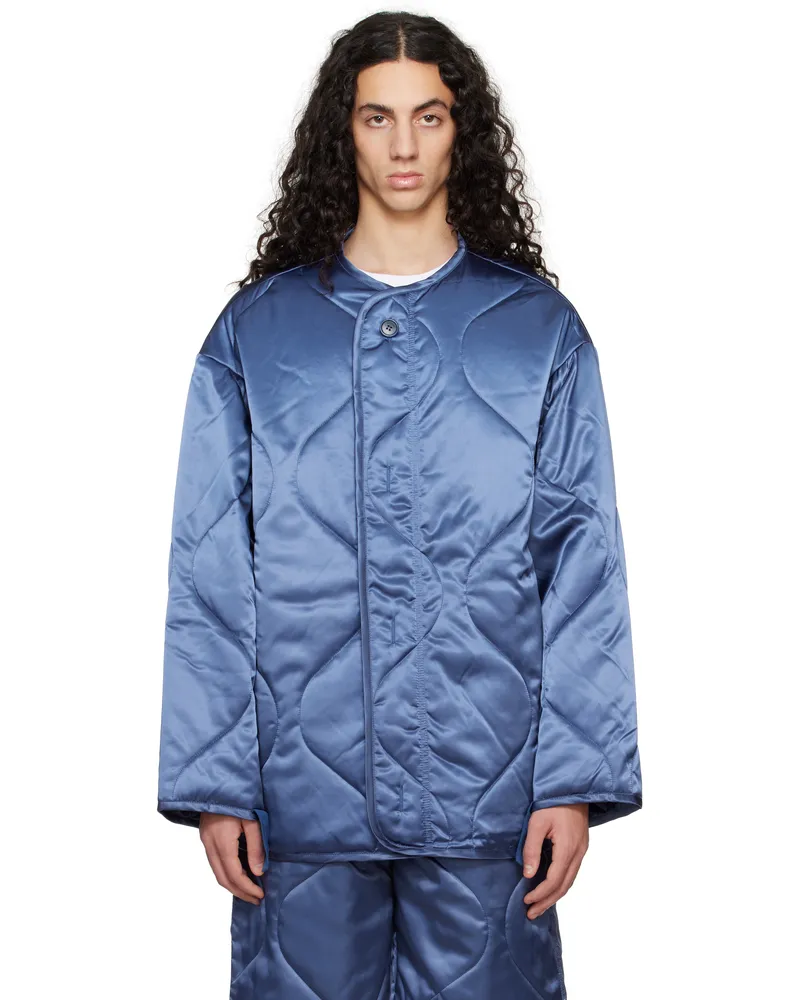 J.W.Anderson Navy Oversized Quilted Jacket 770