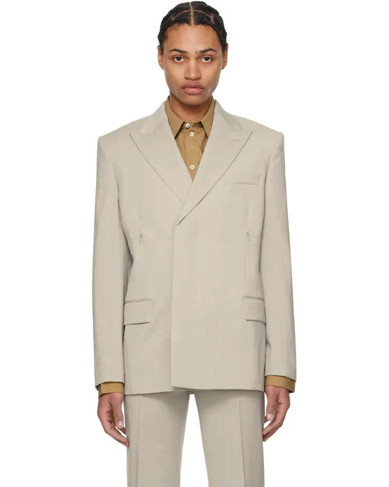 Helmut Lang Beige Car Blazer Sand