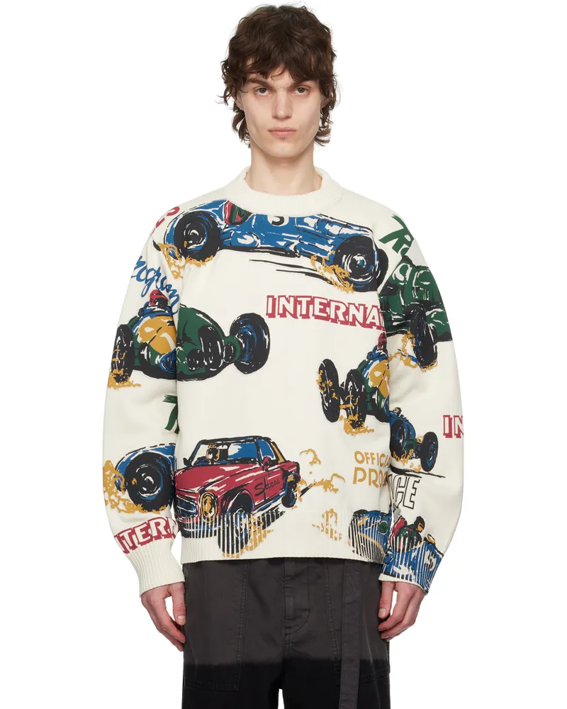 Sacai Off-White Car Race Print Sweater 199