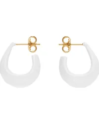 Christophe Lemaire White & Gold Curved Mini Drop Earrings Whoff