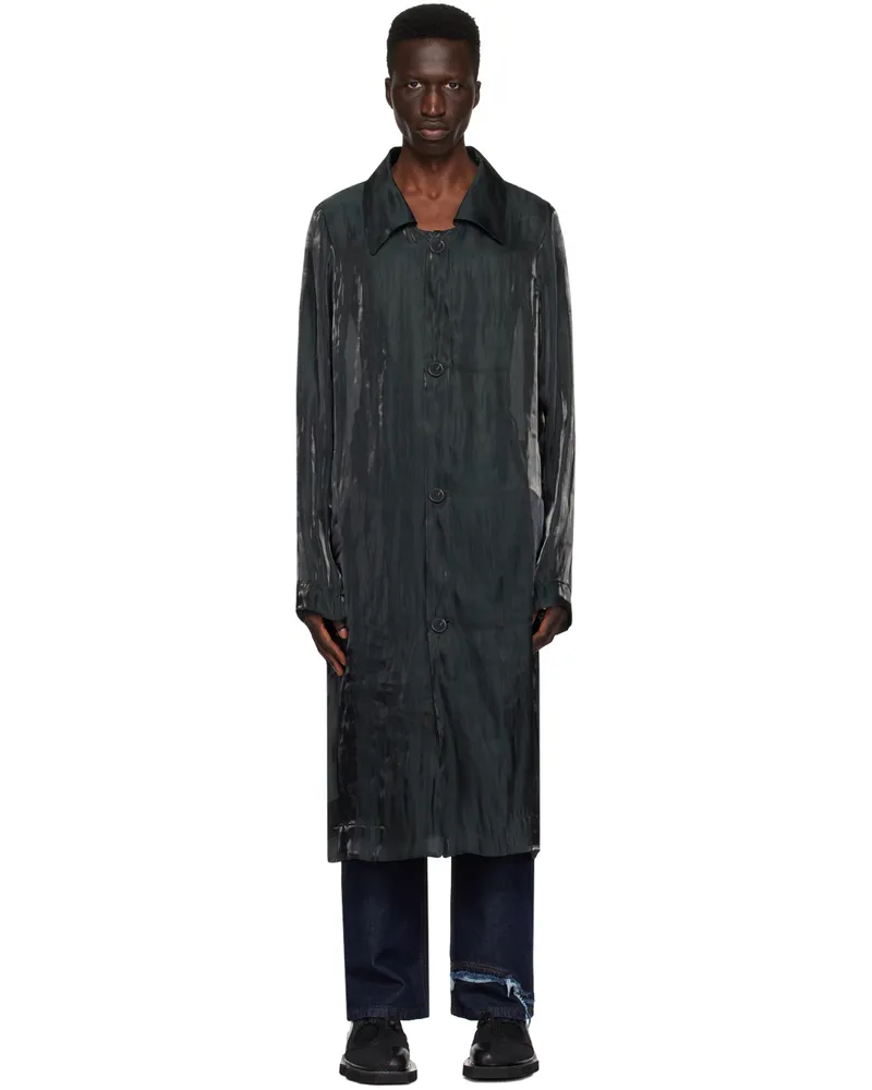 Edward Cuming Black Semi-Sheer Coat Black