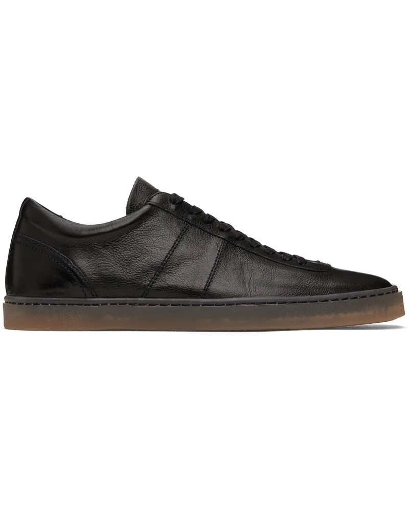 Christophe Lemaire Black Linoleum Laced Up Sneakers Bk999