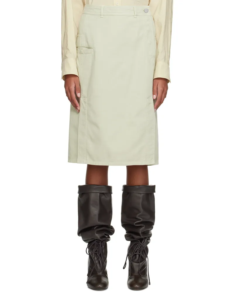Christophe Lemaire Beige Straight Denim Miniskirt Light