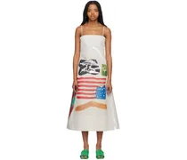 Taupe Beni Bischof Edition Graphic Midi Dress