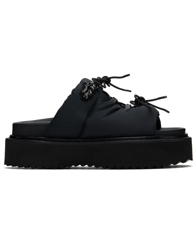 Simone Rocha Black Platform Ghillie Sandals Black