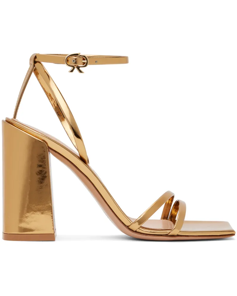 Gianvito Rossi Gold Metallic Heeled Sandals Mekong