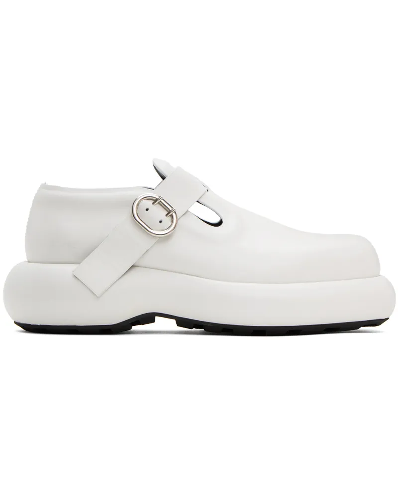 Jil Sander White Buckle Oxfords 100