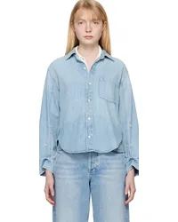 Citizens of humanity Blue Kayla Shrunken Denim Shirt Tie