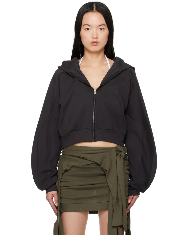 OTTOLINGER Black Multiline Zip Hoodie Black