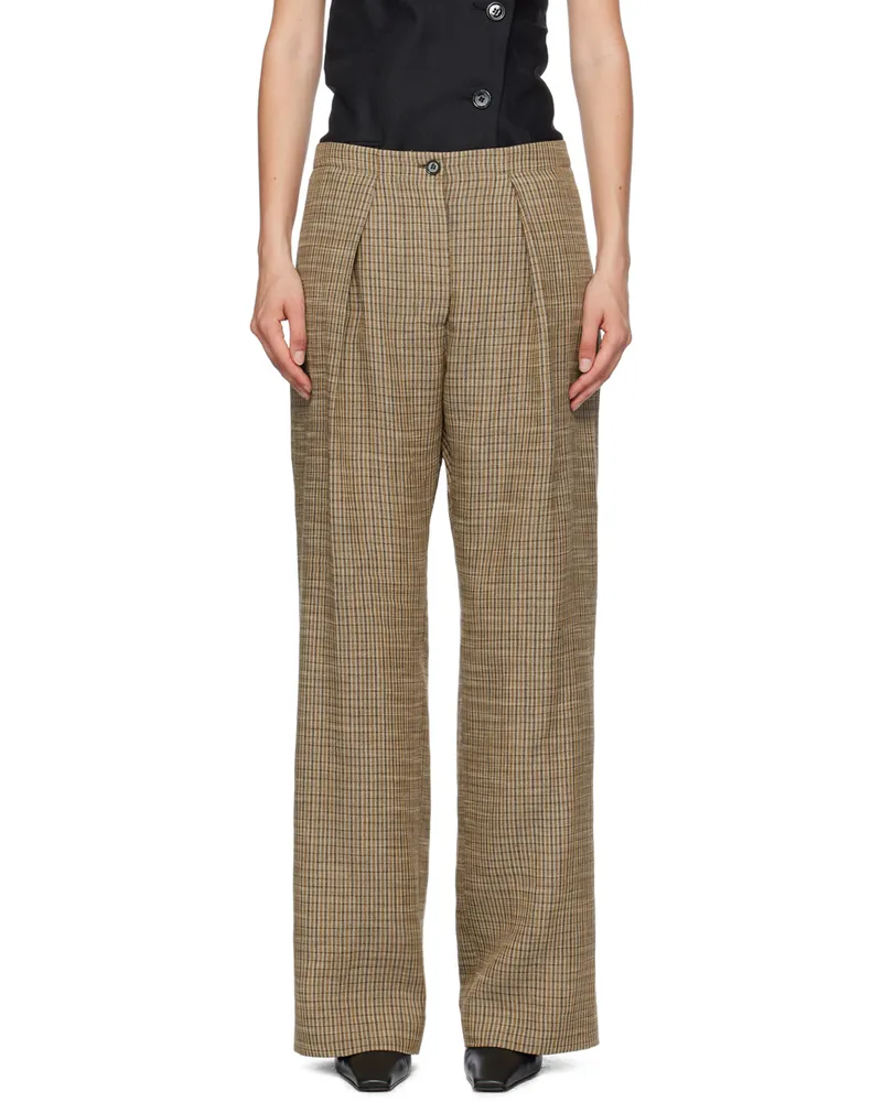 Acne Studios Brown Check Trousers Bph