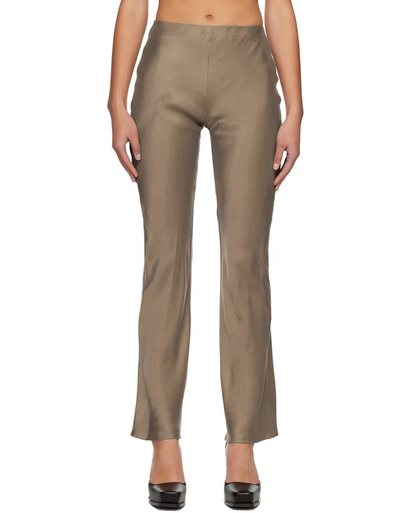 YUZEFI Brown Bias Trousers Brown