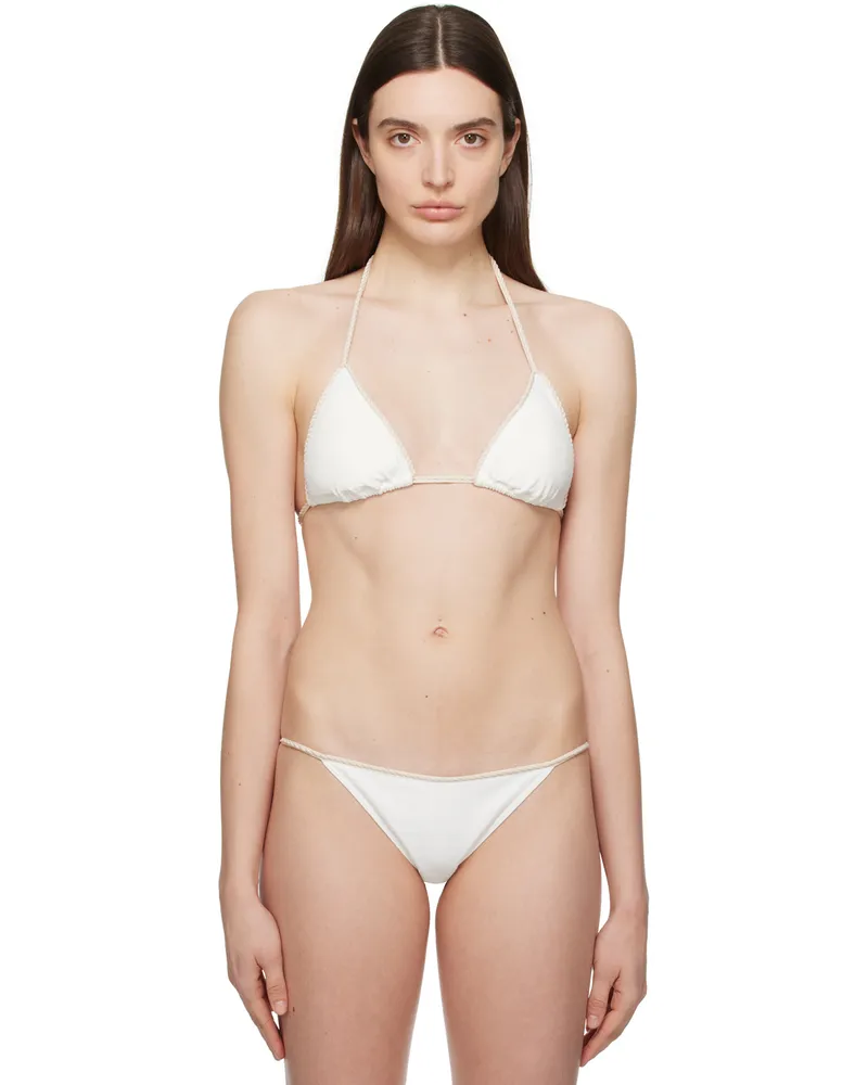 La Perla White Signature Bikini Top 101