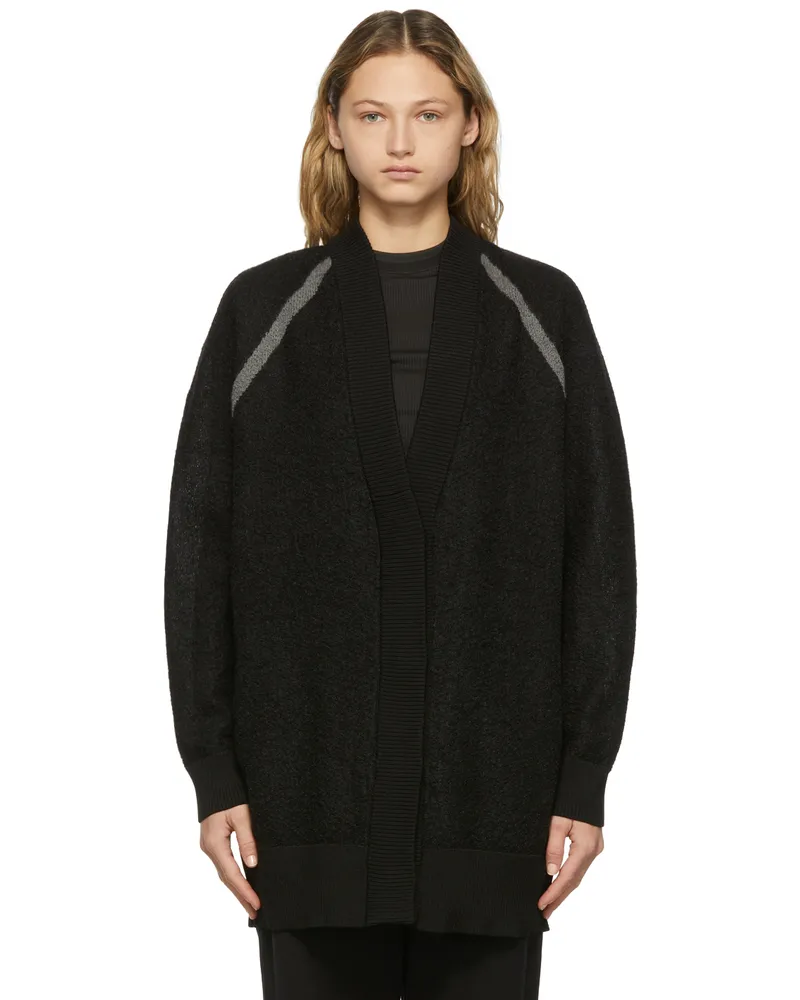 Y-3 Black Classic Sheer Knit Cardigan Black