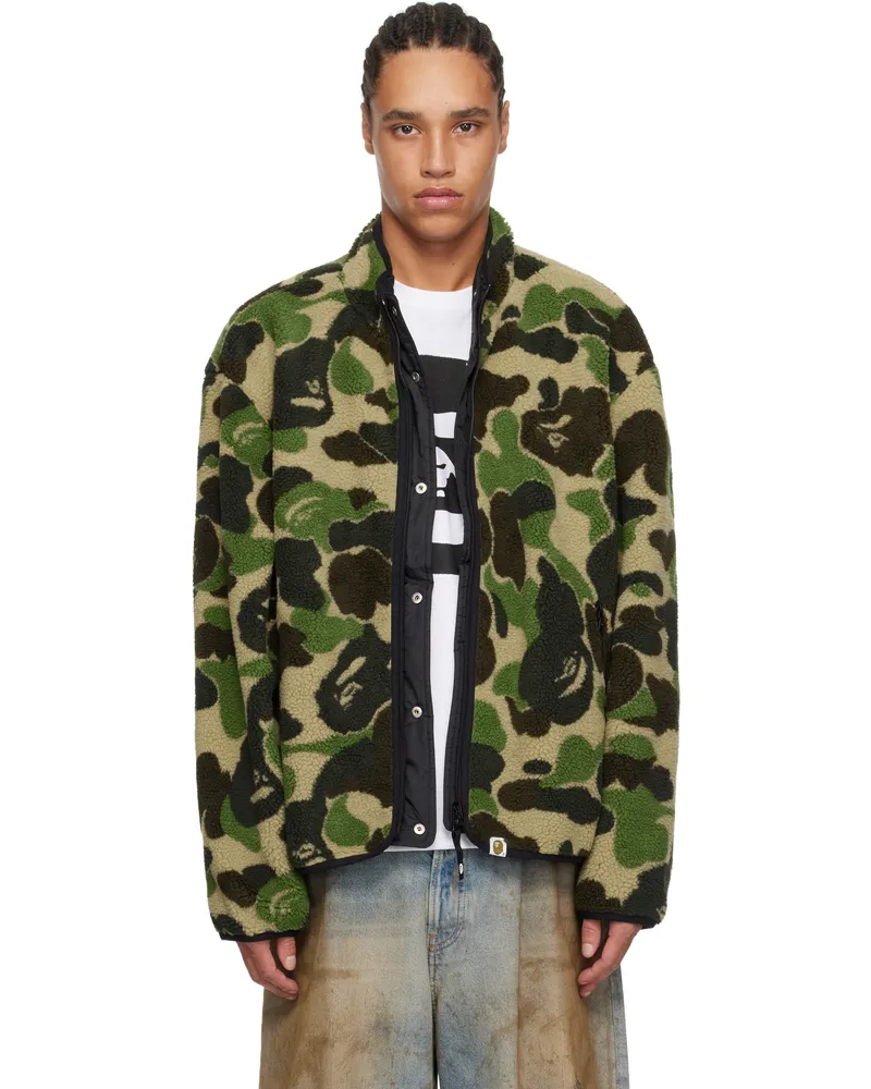 BAPE Green ABC Camo Boa Ripstop Reversible Jacket Green